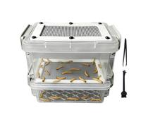 Silkworm Breeding Box | Anti-Moisture Filter Enclosure,with Tweezer and Brush Odor-Proof Mealworm Nesting Box,for Sugar Glider, Reptile, Birds, Lizard, Frog, Tortoise