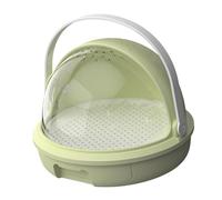 Silkworm Breeding Box Rearing Container with Ventilated Holes, Spacious Sturdy Observation Cabin for Kids, Boys, Girls, Transport Terrarium- Green