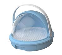 Silkworm Breeding Box Rearing Container with Ventilated Holes, Spacious Sturdy Observation Cabin for Kids, Reptile Terrarium- Blue