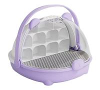 Silkworm Transport Box - Clear Portable Feeding Cage, Pet Habitat Carrier, Lightweight Handle Structure, Safe Observation and Ventilation, Premium Fly Breeding Tool, Outdoor Pet Use 21x20x17cm