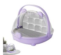 Silkworm Transport Container - Transparent Feeding Box Transport Container with Handle,Enclosure Pet House Carrier Habitat Cage for Turtles & Silkworms