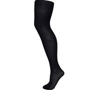 Silky 300 Denier Opaque Warm Fleece Tights - Black - Large