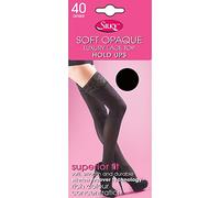 Silky Black 40 Denier Soft Opaque Luxury Lace Top Hold Ups