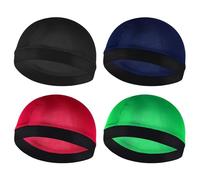Silky Bonnet for Men, Wave Cap Satin Silk Hair Bonnet for Sleep, Durags Elastic Band Wave Caps for 360 540 720 Waves, Black, Navy, Red, Green, S