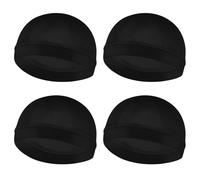 Silky Bonnet for Men, Wave Cap Satin Silk Hair Bonnet for Sleep, Durags Elastic Band Wave Caps for 360 540 720 Waves, Sleeping Shower Caps Silk Hair Wrap for Men Women (Black)