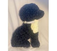 Silky Bouquets Customizable Dog Funeral Flowers - Decorative Artificial Flowers Shaped as Beloved Pet - Personalized Pet Memorial Tribute with Message Card & Sash