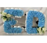 Silky Bouquets Customizable Funeral Flowers - Personalized Artificial Silk Flowers for Graves & Funerals | Lasting Remembrance with Any 2 Letters