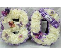 Silky Bouquets Flower Number Artificial Silk Funeral Flower Any 2 letter Tribute Memorial Mum Nan