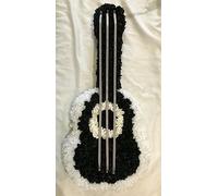 Silky Bouquets Guitar Artificial Silk Funeral Flower Tribute Musician Memorial Wreath Dad Mum