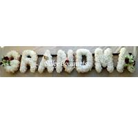 Silky Bouquets Silk Funeral Flowers, Personalized Artificial Flowers for Funeral or Grave, Durable Silk Flowers for a Lasting Remembrance, Custom 7 Letters, GRANDMA