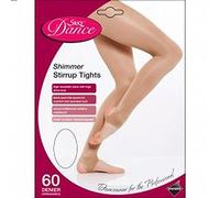 Girls 1 Pair Silky Dance Shimmer Stirrup Tights In 2 Colours - 9-11 Years - Light Toast