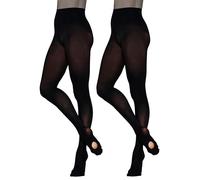 Silky Dance 2 Pairs Ballet Convertible Tights (Large) (Black)