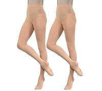 Silky Dance 2 Pairs Ballet Convertible Tights (Small) (Light Suntan)