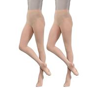 Silky Dance 2 Pairs Ballet Convertible Tights (Small) (Tan)