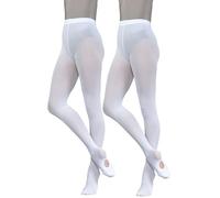 Silky Dance 2 Pairs Ballet Convertible Tights (X-Large) (White)
