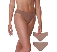 Silky Dance 2 Pairs Seamless High Cut Brief for Girls - Dark Nude - Age 8-10