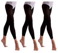 Silky Dance | Girls Essential 40 Denier Footless Ballet Dance Tights | Black | 3 Pairs (UK, Age, 11 Years, 13 Years, Regular, Black)