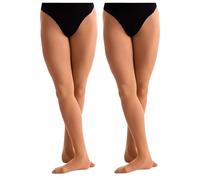 Silky Dance Girls/Womens Essential 40 Denier Footed Ballet Dance Tights - 2 Pairs (Tan, 9-11 Years)