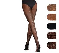 Silky Dance Professional Back Seam Fishnet Dance Tights Latin Dance Tights with Diamante - Small - Black