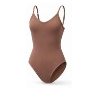 Silky Dance Seamless Camisole Leotard for Women Adults - Dark Nude - Large