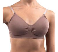 Silky Dance Seamless Clear Back Dance Bra with Removable Padding - Dark Nude - X Large