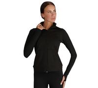 Silky Dance Zip Up Running Jacket for Girls, Training Sports Dance Jacket - Black - Age 9-11