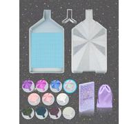 Silky Diamond Painting Tray with Lid, Diamond Painting Accessories, Diamond Art Tray with Prismatic Shine Lid, Diamond Art Accessories and Tools for 5D Diamond Painting Beads, Silky Silver