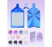 Silky Diamond Painting Tray with Lid, Diamond Painting Accessories, Diamond Art Tray with Prismatic Shine Lid, Diamond Art Accessories and Tools for Diamond Painting Beads, Silky Sapphire