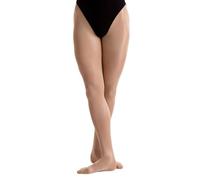 GIRLS SHIMMER FULL FOOT DANCE TIGHTS 7-9 YEARS LIGHT TOAST