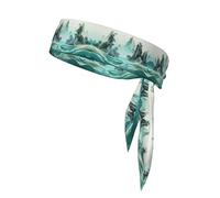 Silky Landscape Printed headband, adiustable headband, perfect for running, fitnessand other sports.