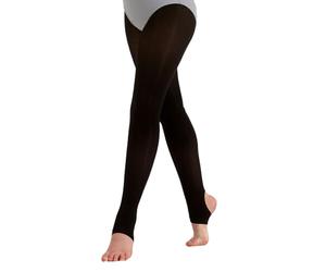 Silky Matte Stirrup Dance Tights - Black Large