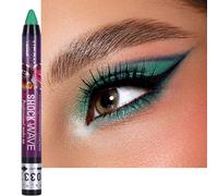 Silky Metallic Eyeshadow Stick, Peacock Green, Long Lasting Creamy Formula, Waterproof Shimmery Eyeshadow Pencil, Smooth Eyeshadow Crayon