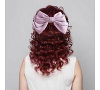Silky Plain Satin Large Bow Hair Clips Vintage Soft Bow Barrettes with Spring Elegant Bowknot Purple Hair Accessories for Women Girls 28112