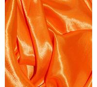 Silky Satin Dress Craft Fabric Plain Luxury Wedding Material 150cm. Wide. 20% Off When Selecting 3 or More Metres of Any one Given Colour. (FLO Orange) (1m)