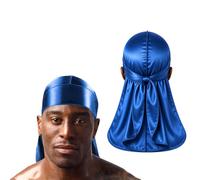 Silky Satin Durag for Men & Women - Premium Soft Du Rag for Waves, Braids & Locs | Wide Long Tail, Wrinkle-Free Hair Wrap for Sleeping & Daily Wear (Royal Blue)