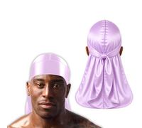 Silky Satin Durag for Men & Women - Premium Soft Du Rag for Waves, Braids & Locs | Wide Long Tail, Wrinkle-Free Hair Wrap for Sleeping & Daily Wear (Lilac)