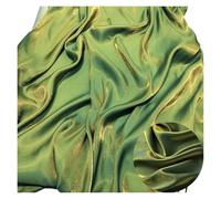 Silky Satin Fabric 100x150cm Gradient Two-Color Silk Fabric for Designer Styling Fashion Skirts Sewing Bridal Veil Prom Gown(Green Gold)