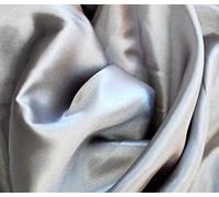 Silky Satin Fabric Material Gold Silver Red Black White 1, 3, 5, 10, Metres 150cm Width Quality Luxury Fabric by Accessories Attic (Silver, 1 Metre)