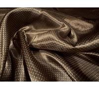 Silky Satin Woven Dress Fabric, per metre - Pindot Print - Brown