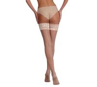 Silky Scarlet Seamed Hold Ups Stockings with Back Seam (Medium) (Nude/Nude Seam)