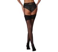 Silky Scarlet Seamed Stockings with Back Seam (Medium) (Black/Black Seam)