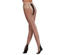 Silky Seamed Tights - 15 Denier Back Seam Vintage Sheer Tights, 1940s Retro Tights with Line Up the Back and Cuban Heel for Women Ladies