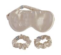 Silky Silks 100% Mulberry Silk Eyemask And Scrunchies Gift Set In Beige Beige