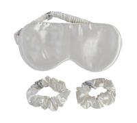 Silky Silks 100% Mulberry Silk Eyemask And Scrunchies Gift Set In White White