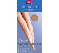 Silky Smooth Knit Everyday Essential Footsies (4 Pair Pack) (Natural)