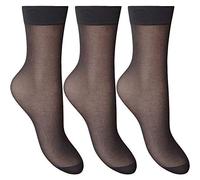 Silky Soft, Sheer & Durable Smooth Knit Everyday Anklets (9 Pair Multi Pack) (Barely Black)