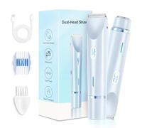 Silky Splash 2 in 1 Dual Head Electric Razor for Women, Intimate Zone Pro, IPX7 Waterproof, Cordless Bikini Trimmer Wet and Dry with USB Charging Base