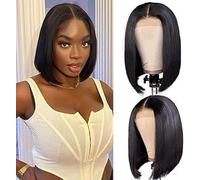 Silky Straight Human Hair wig For Black Women,200 Density 9X6 Max Lace All Day Comfort Flexi-Fit Invisi Drawstring Wear And Go Glueless Wig Human Hair Pre Plucked Pre Cut Friendly To Beginners 14 Inch