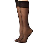 Silky Super Shine Knee Highs in Black Sheer with Plain Comfort Top - Silky - 15 Denier - One Size