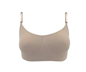Silky Womans Dance Seamless Clear Back Bra - Nude Petite